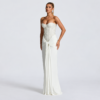 764f7c09-a170-43a7-af00-7b5c8a3d4d79 Women's White Strapless Slim Fit Formal Maxi Dress