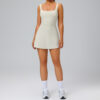 Brown Athletic Style Sleeveless Casual Mini Dress